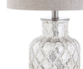 Set of Two 25" Silver Table Lamps With Drum Shades
