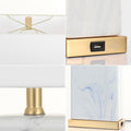 Set of Two 25" Gold Table Lamps With Shades