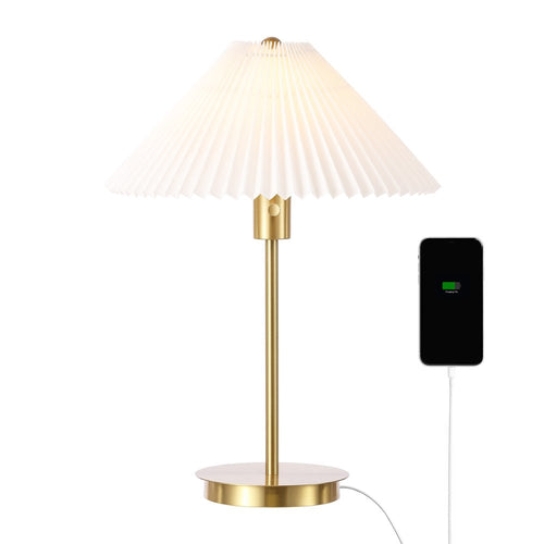 21" Gold Table Lamp With Empire Shade