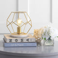 10" White Geometric Table Lamp