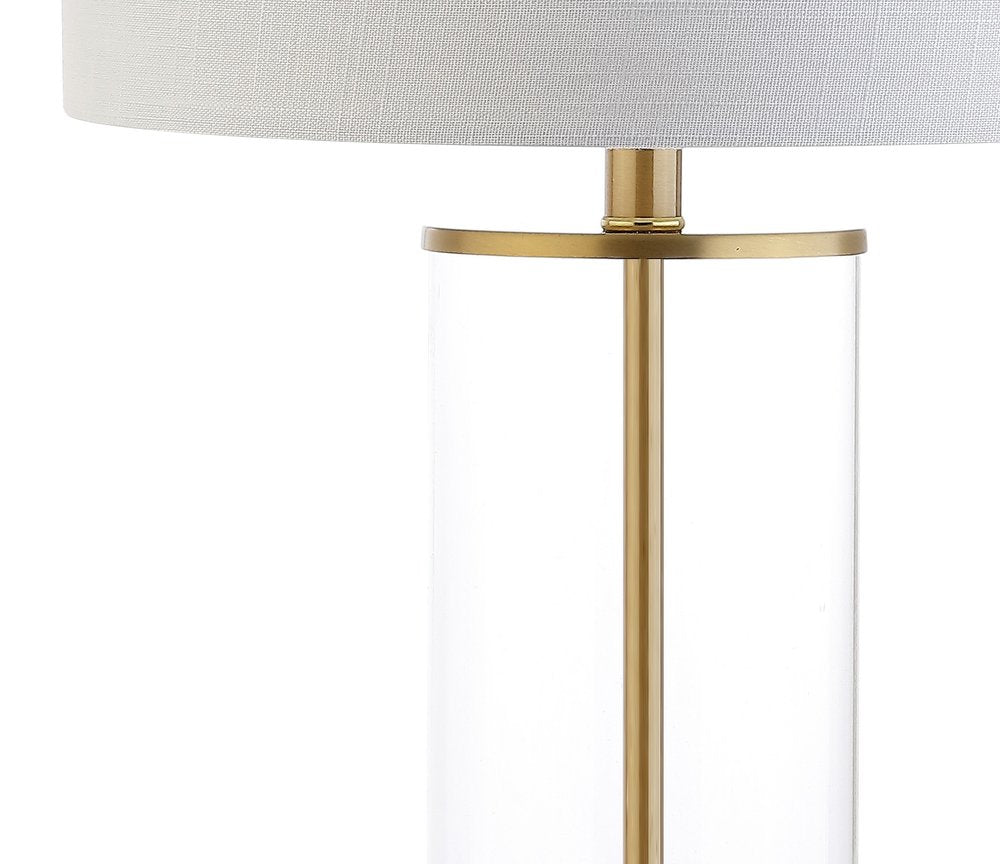 29" Gold Table Lamp With Drum Shade