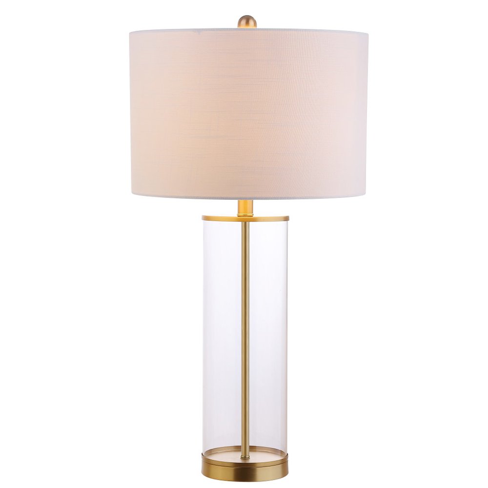 29" Gold Table Lamp With Drum Shade