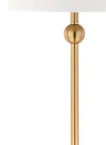 Set of Two 35" Clear And Brass Table Lamps With Drum Shades
