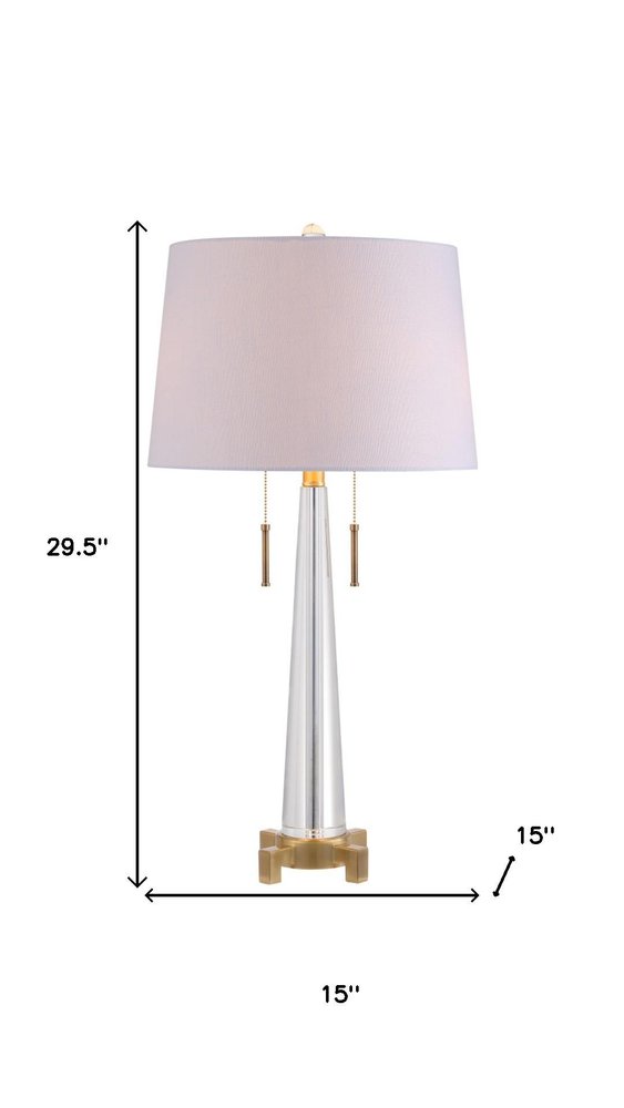 30" Gold Novelty Table Lamp With Empire Shade