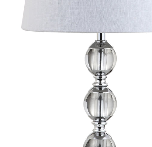 20" Silver And Clear Novelty Desk Lamp With Empire Shade