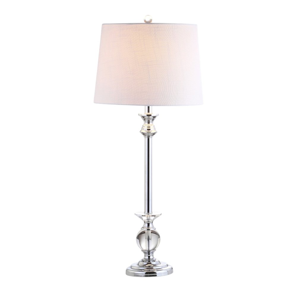 Set of Two 33" Silver Table Lamps With Drum Shades