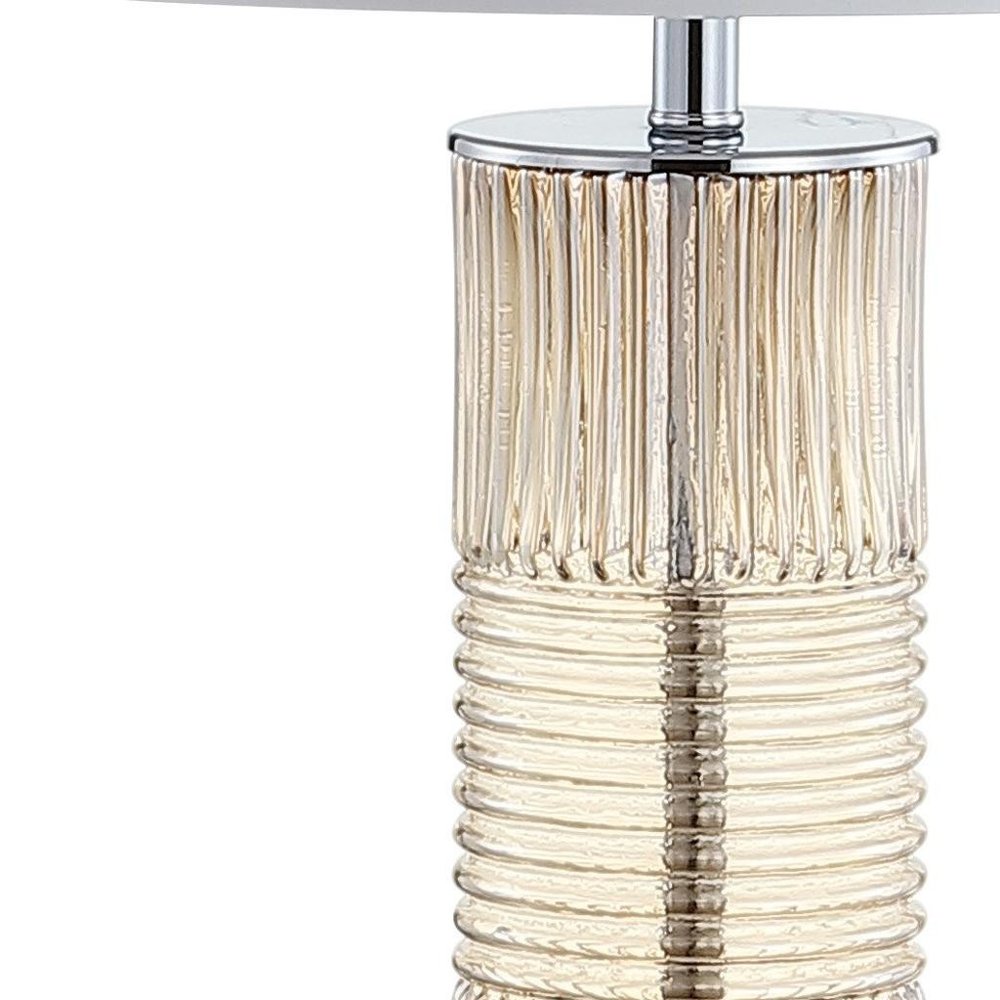 30" Clear Table Lamp With Drum Shade