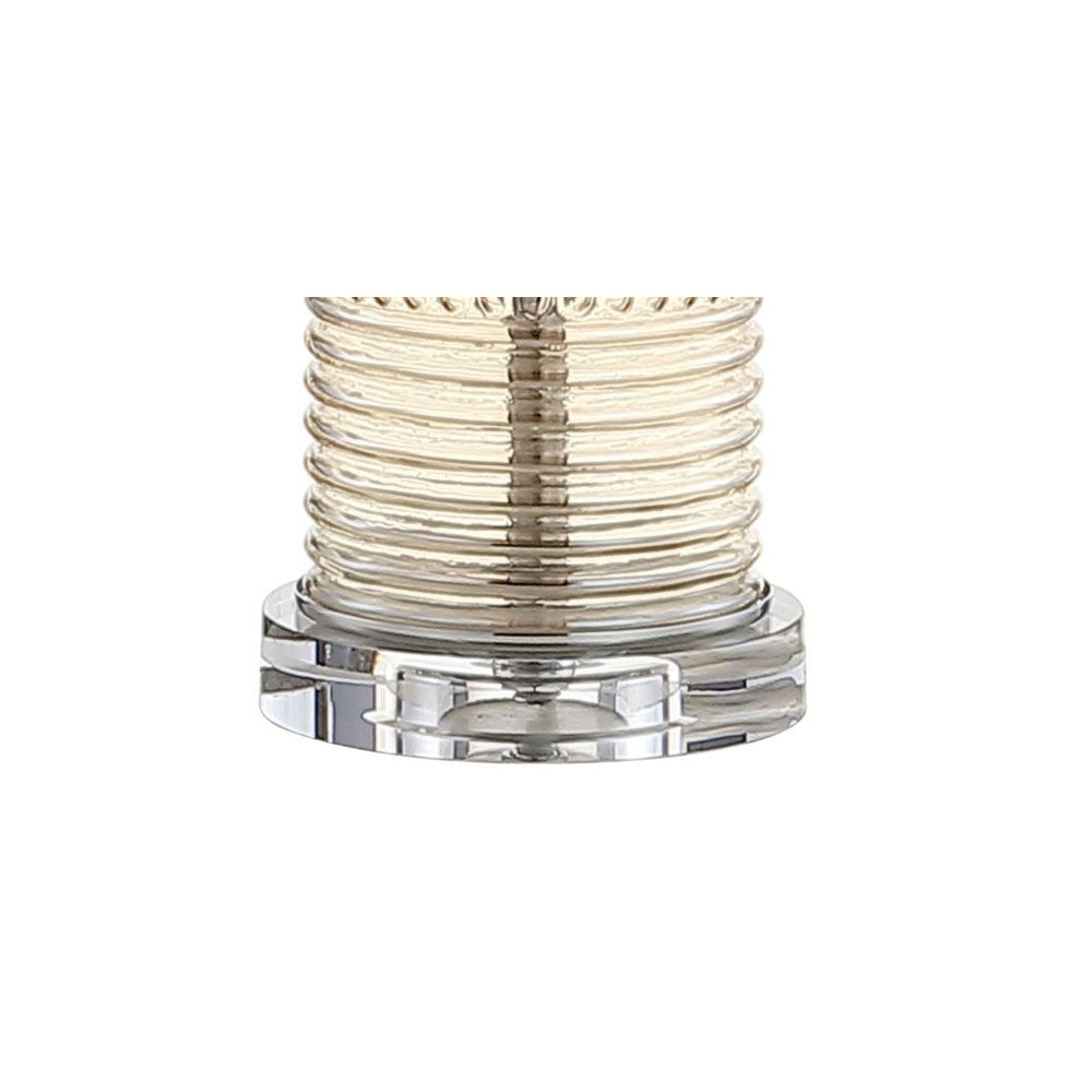 30" Clear Table Lamp With Drum Shade