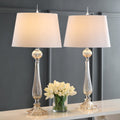 Set of Two 33" Champagne Novelty Table Lamps With Globe Shades