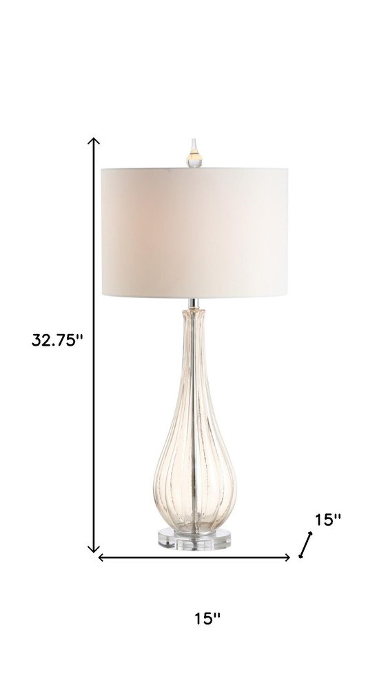 33" Clear Urn Buffet Lamp With Drum Shade