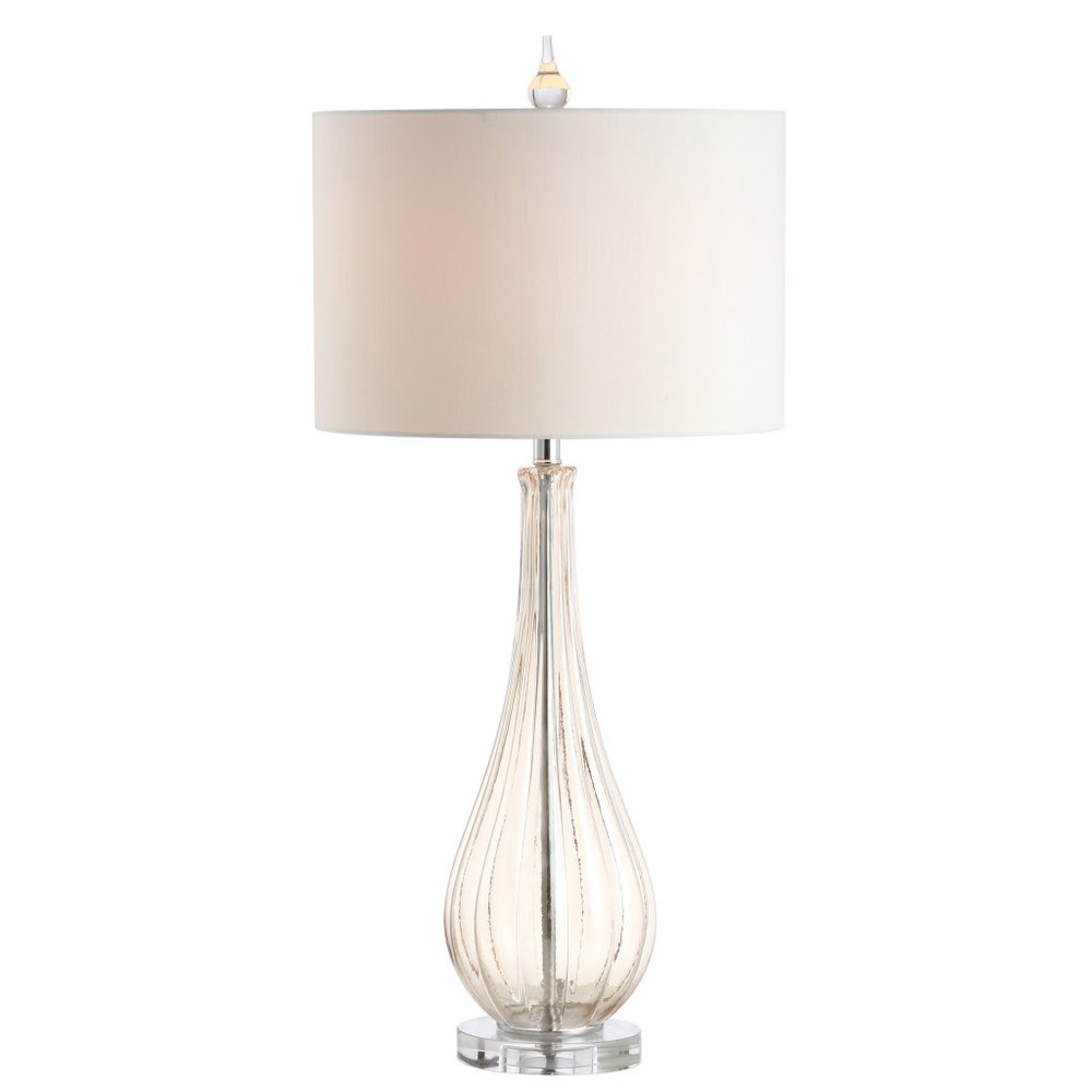 33" Clear Urn Buffet Lamp With Drum Shade