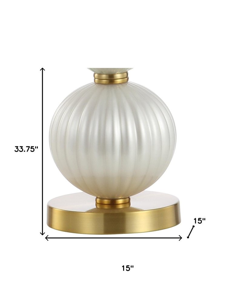 34" Gold Novelty Table Lamp With Globe Shade