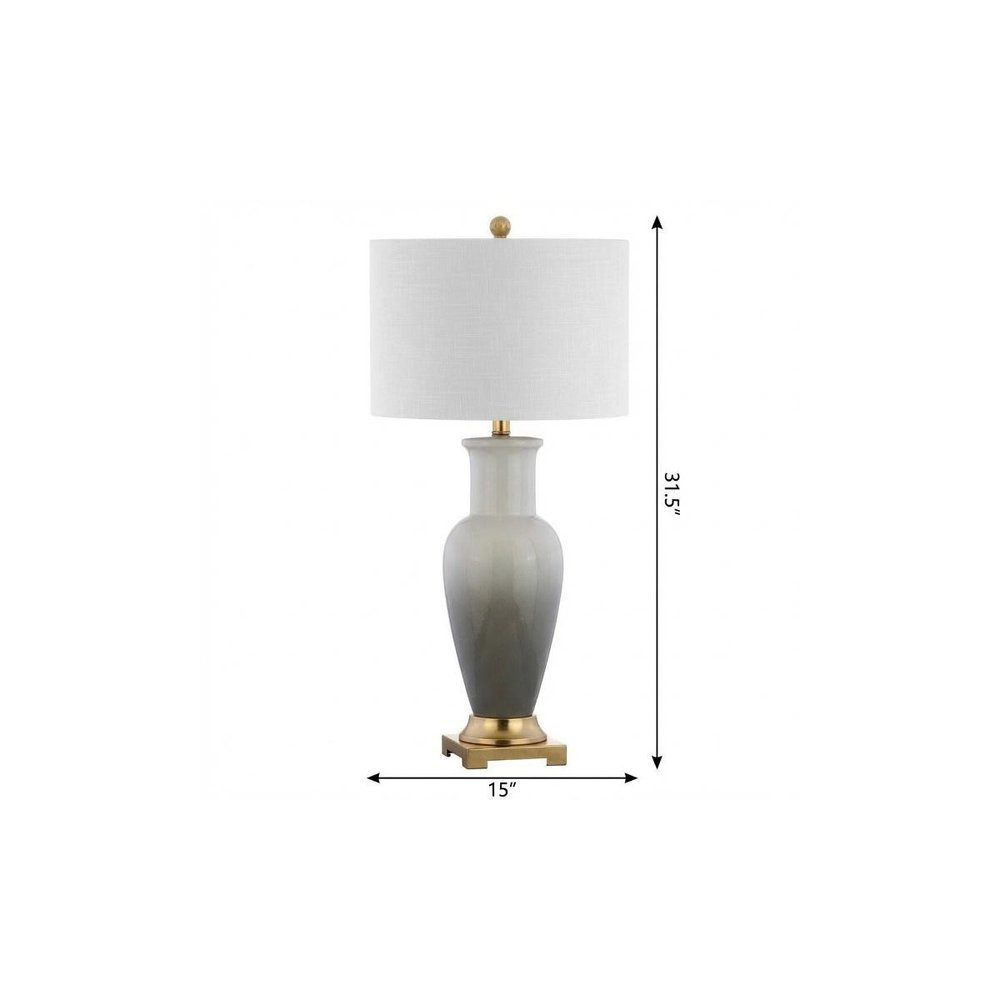 32" Gold Novelty Table Lamp With Drum Shade