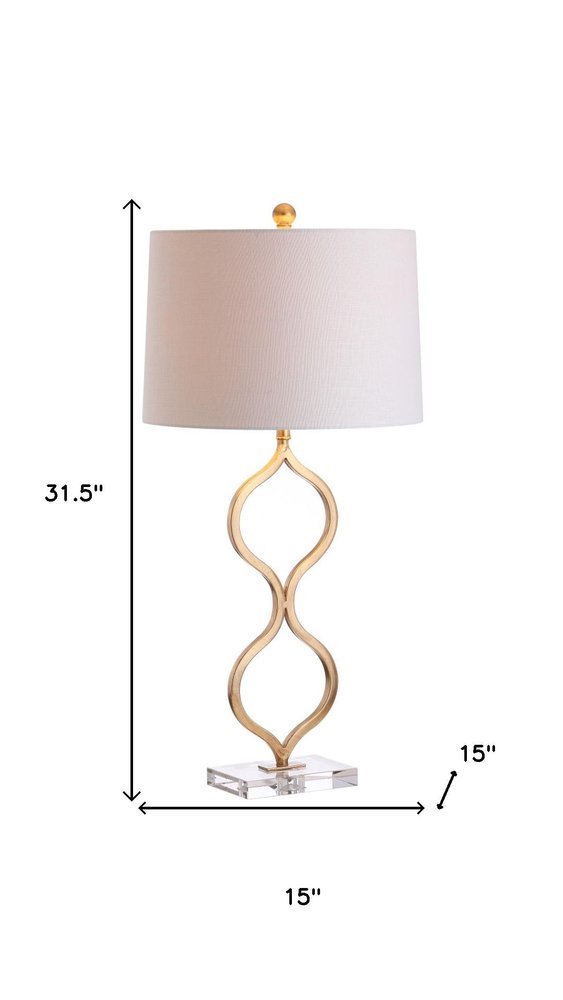 32" Clear Novelty Table Lamp With Drum Shade