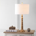 29" Antiqued Gold Table Lamp With Drum Shade