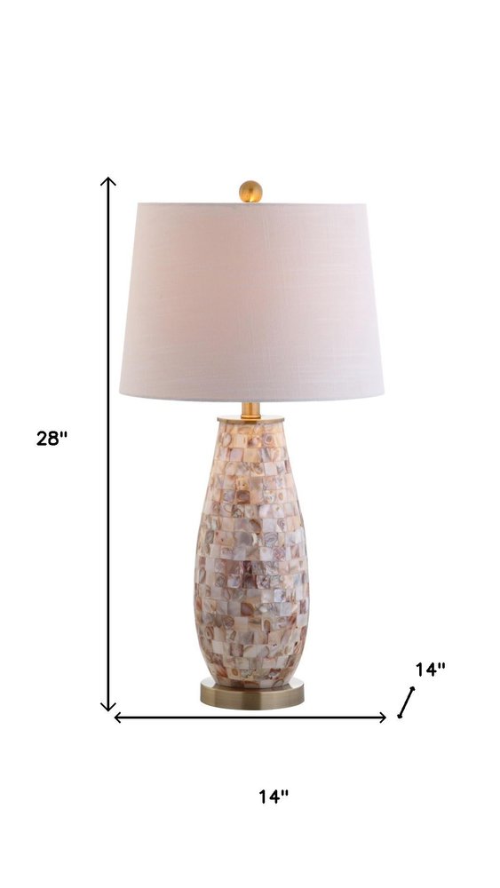 28" Gold Novelty Table Lamp With Drum Shade