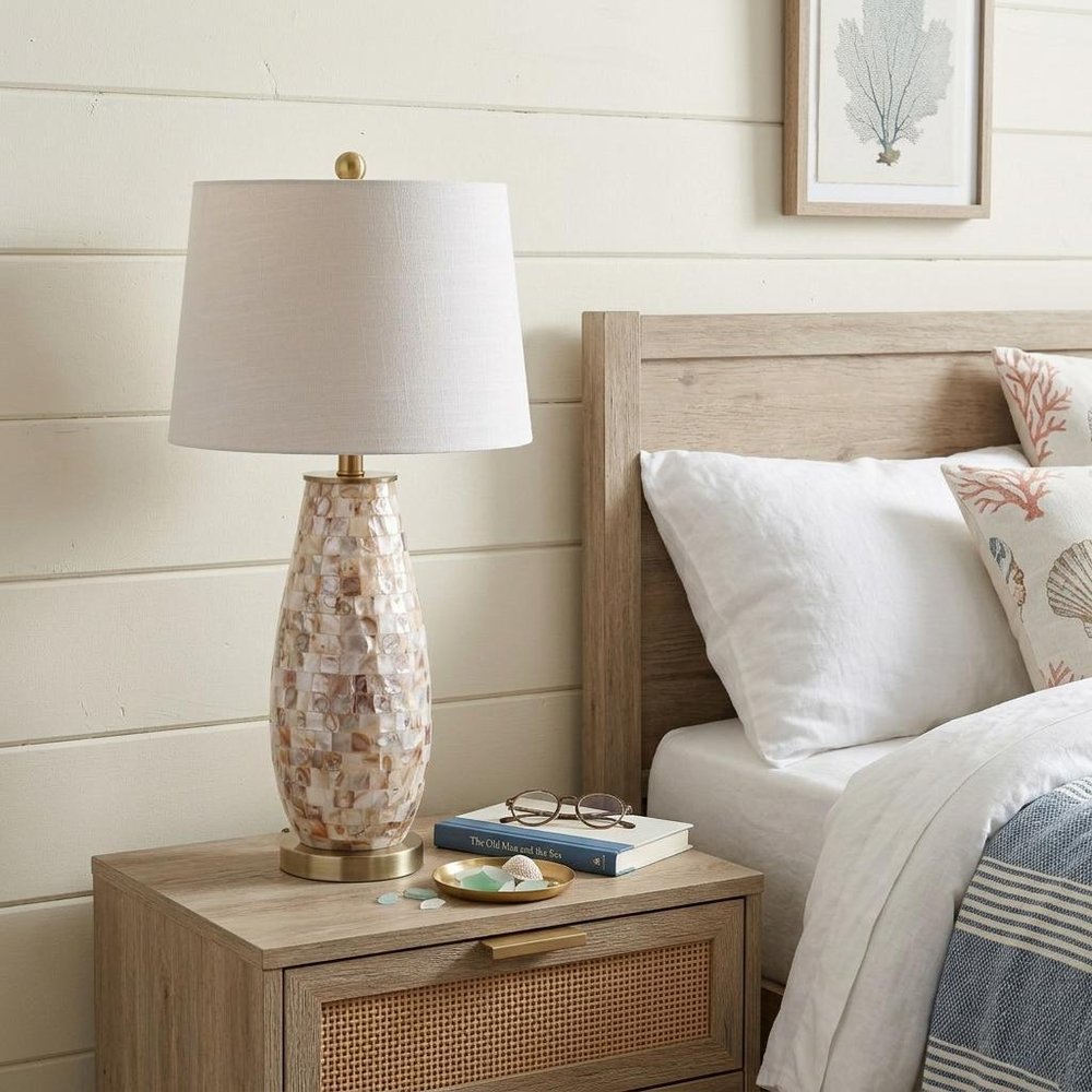 28" Gold Novelty Table Lamp With Drum Shade