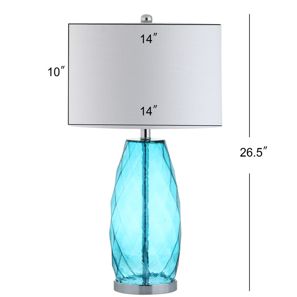 27" Silver Table Lamp With Drum Shade