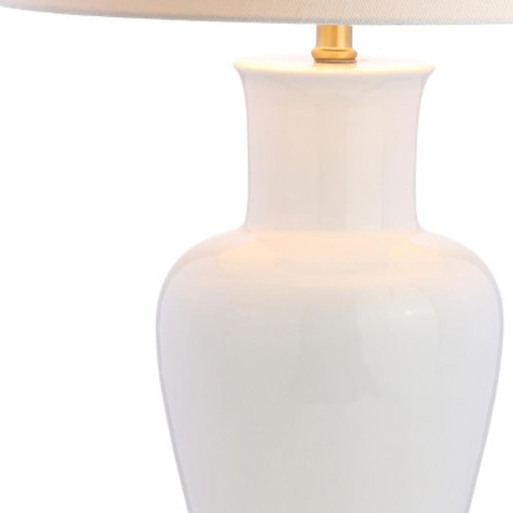 29" Gold Urn Table Lamp With Drum Shade