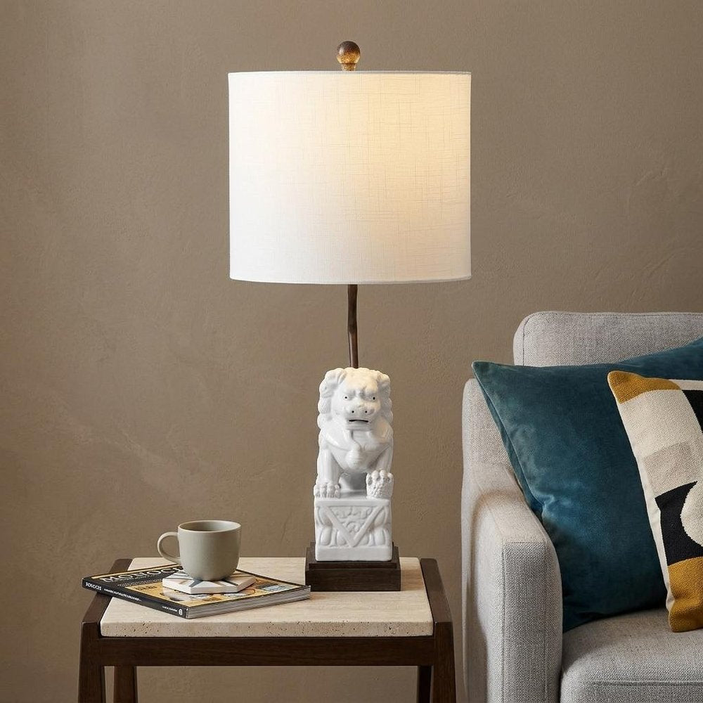 28" Brown Novelty Table Lamp With Globe Shade
