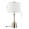 Set of Two 26" Nickel Novelty Table Lamps With Empire Shades