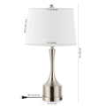 Set of Two 26" Nickel Novelty Table Lamps With Empire Shades
