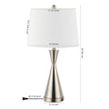 Set of Two 26" Nickel Novelty Table Lamps With Empire Shades