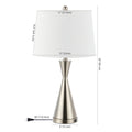 Set of Two 26" Nickel Novelty Table Lamps With Empire Shades