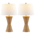 Set of Two 27" Clear Novelty Table Lamps With Empire Shades