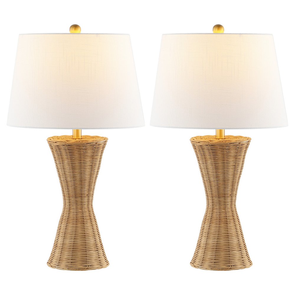 Set of Two 27" Clear Novelty Table Lamps With Empire Shades