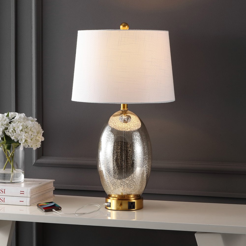 27" Gold Novelty Table Lamp With Empire Shade