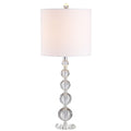 Set of Two 27" Clear Table Lamps With Drum Shades