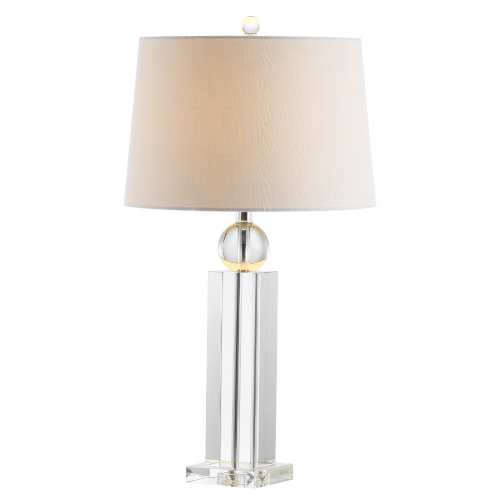 29" Silver And Clear Table Lamp With Empire Shade