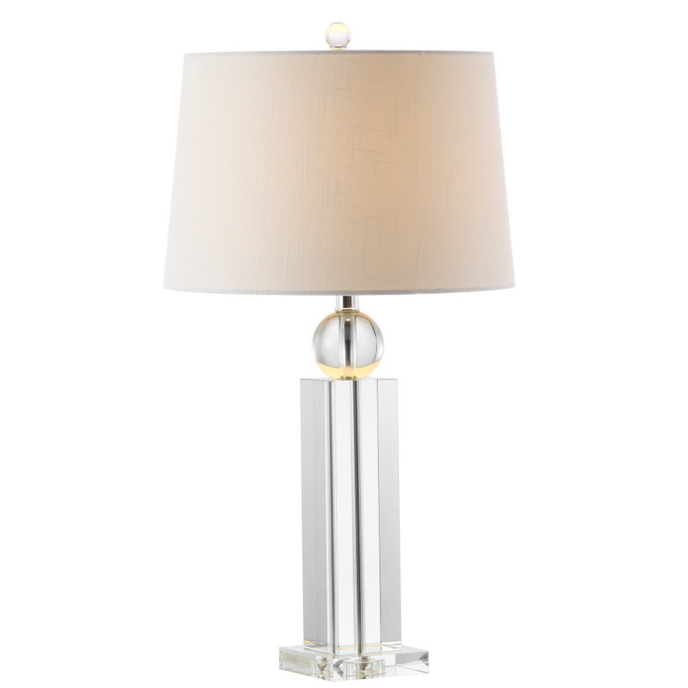 29" Silver And Clear Table Lamp With Empire Shade