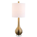 25" Clear Gourd Table Lamp LED With Drum Shade