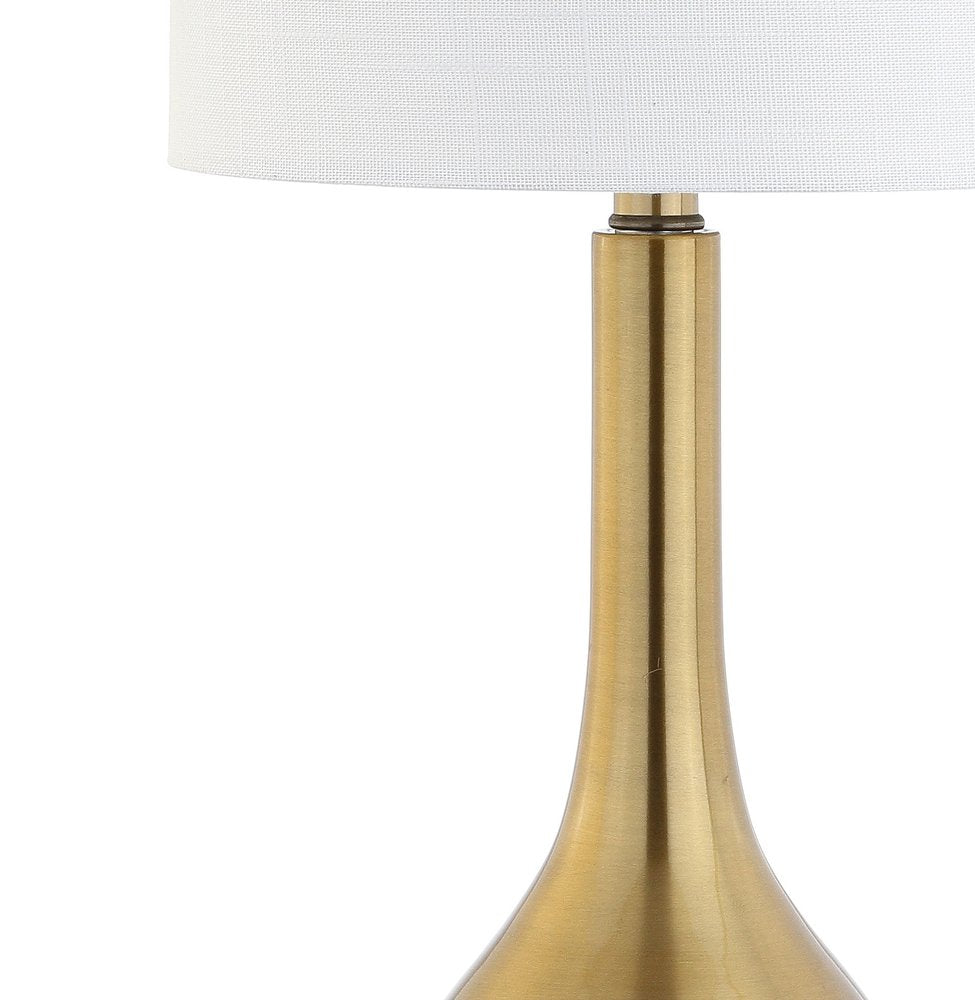 25" Clear Gourd Table Lamp LED With Drum Shade