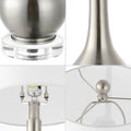Set of Two 25" Clear Gourd Table Lamps With Drum Shades