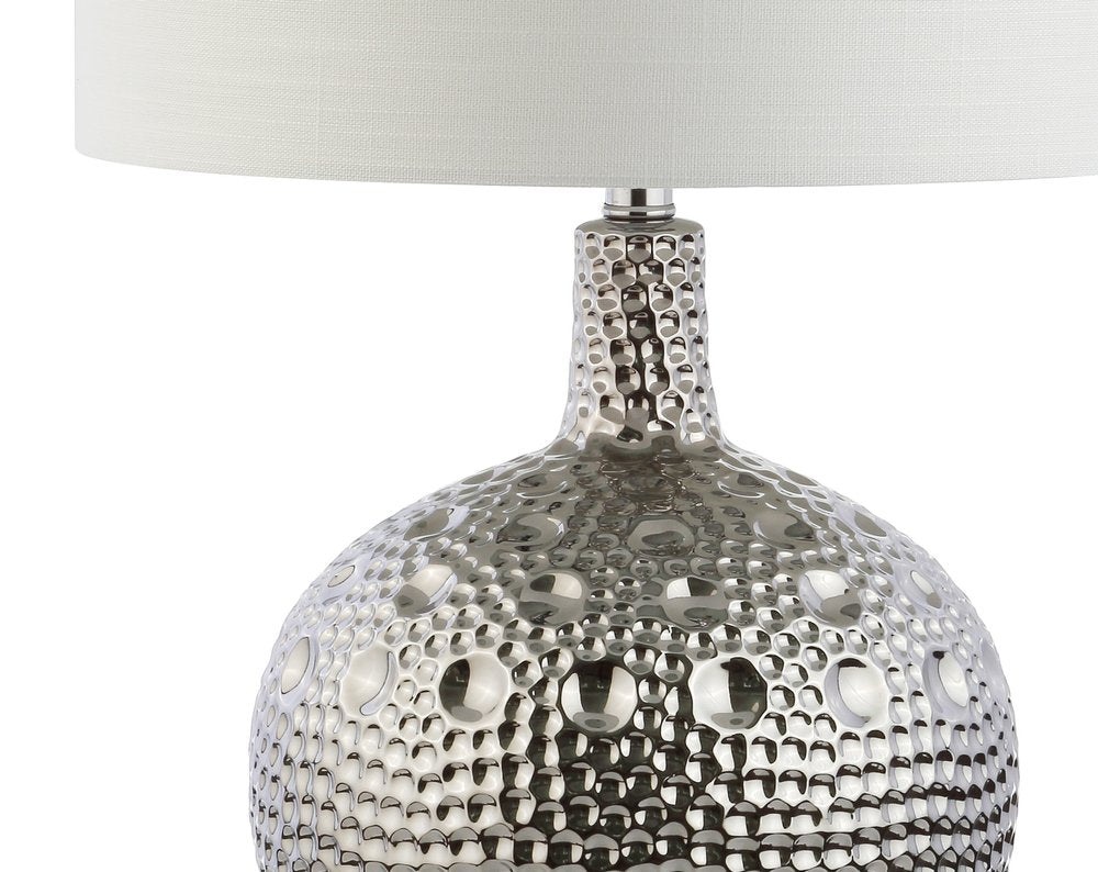 27" Clear Novelty Bedside Lamp With Drum Shade