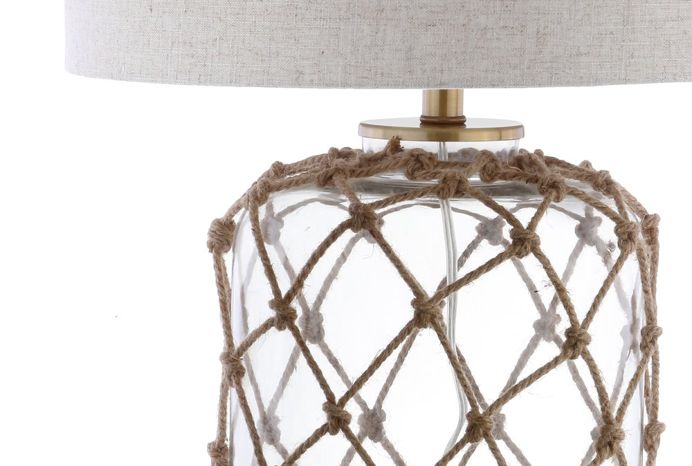27" Clear Novelty Table Lamp LED With Drum Shade