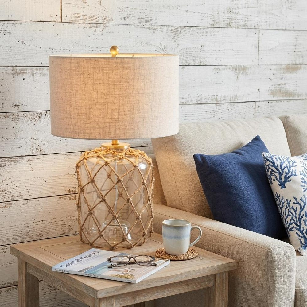 27" Clear Novelty Table Lamp With Drum Shade
