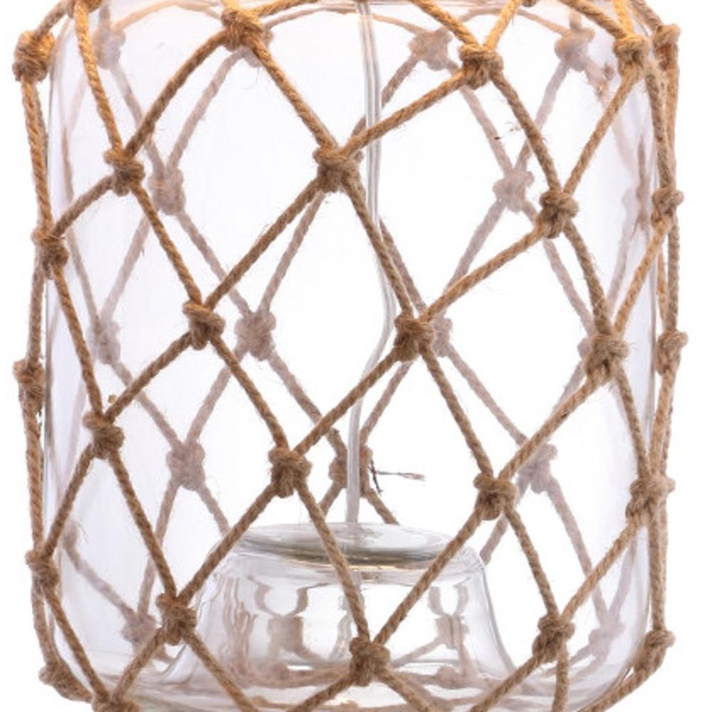 27" Clear Novelty Table Lamp LED With Drum Shade