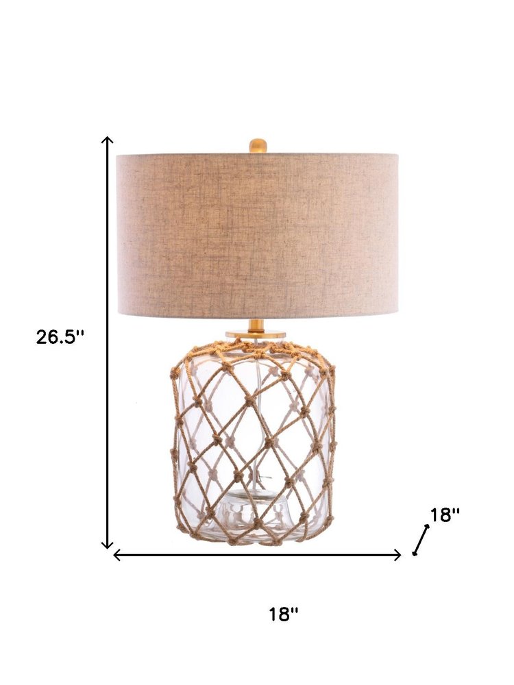 27" Clear Novelty Table Lamp LED With Drum Shade
