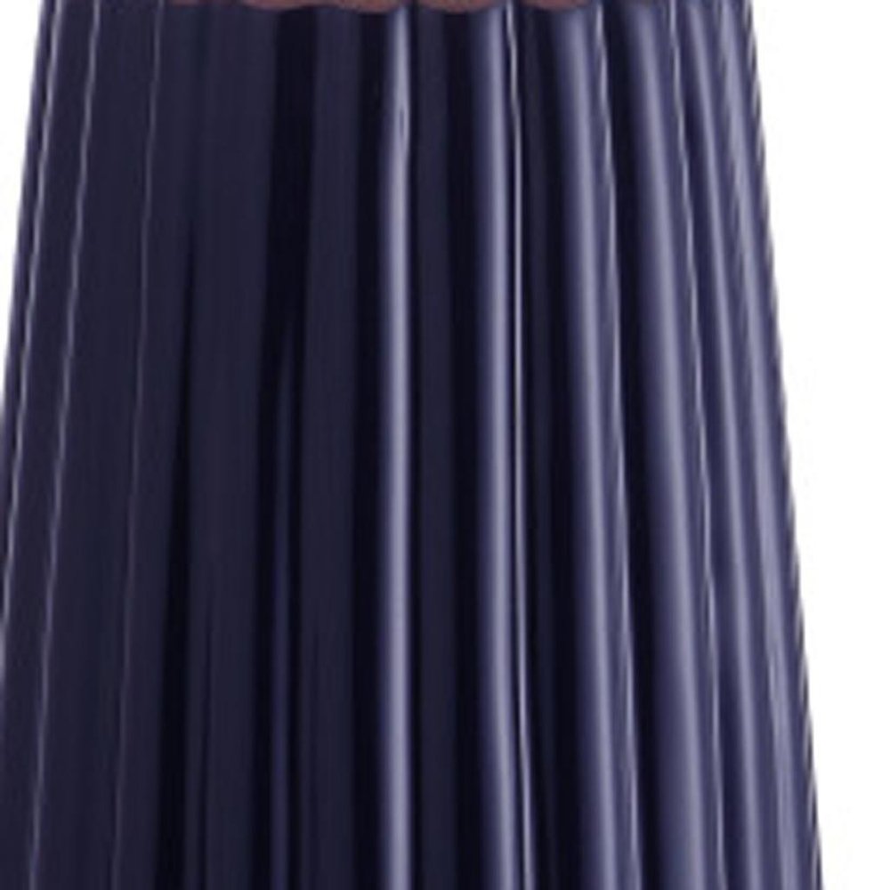 29" Navy Blue And Gold Table Lamp With Drum Shade