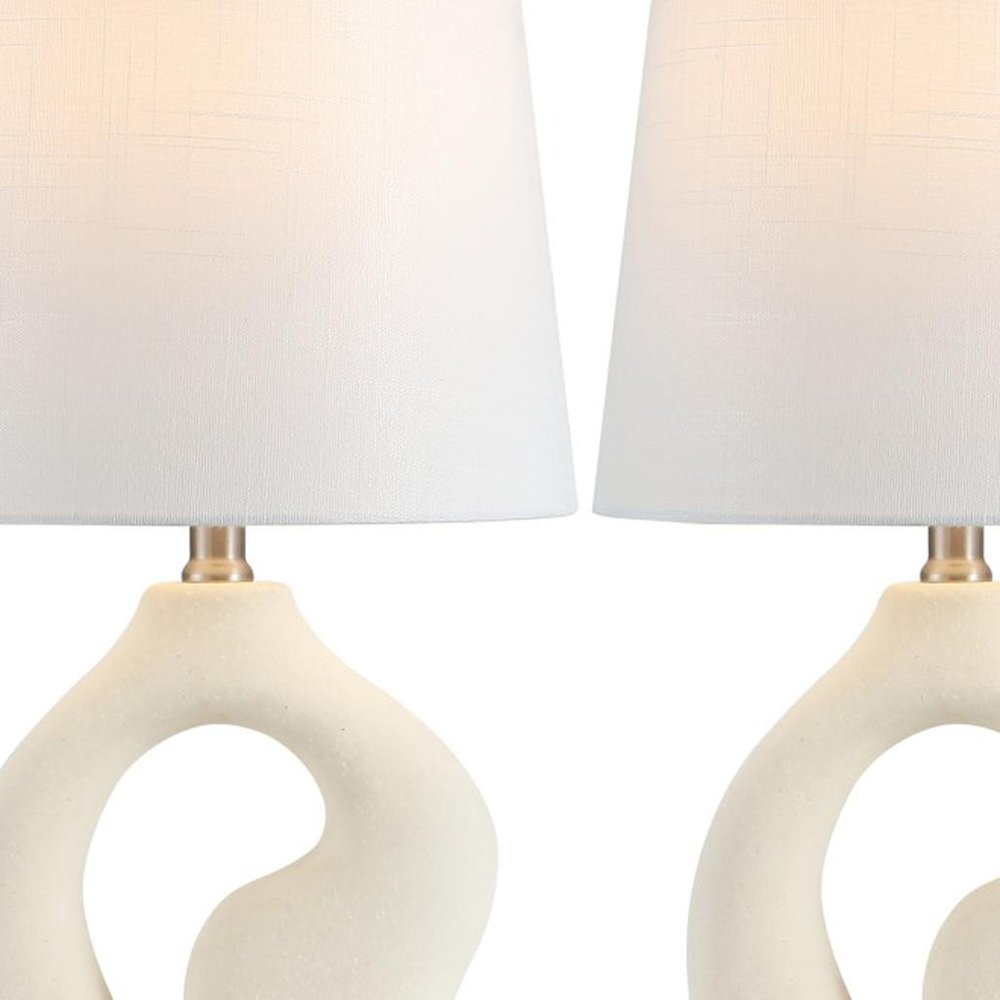Set of Two 19" Clear Novelty Table Lamps LED With Empire Shades