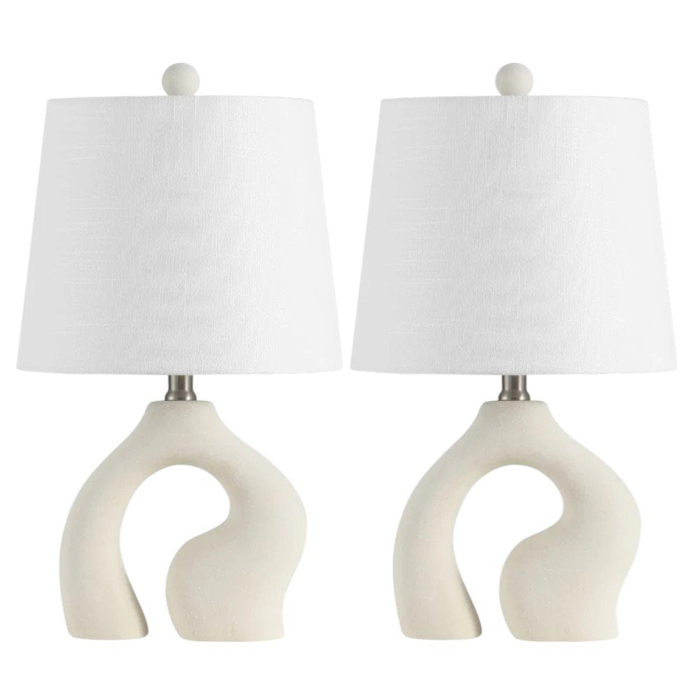 Set of Two 19" Clear Novelty Table Lamps LED With Empire Shades