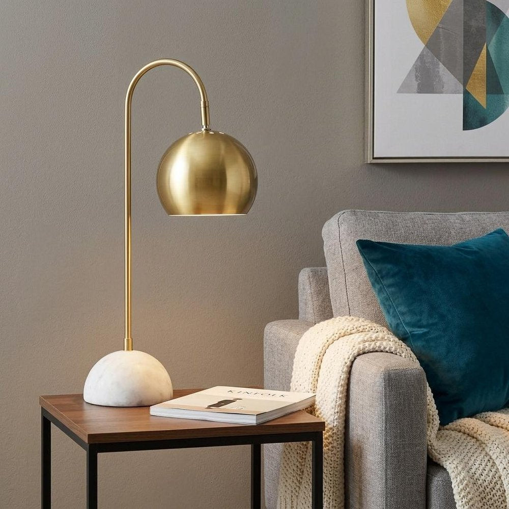 24" White Novelty Table Lamp LED With Globe Shade