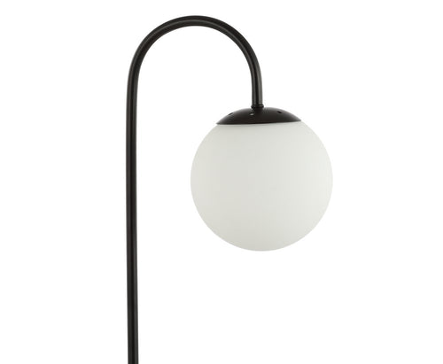 18" Black Globe Arched Lamp With Globe