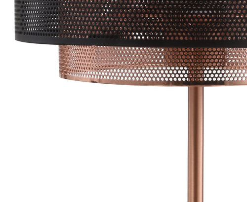 20" Copper Table Lamp With Cylinder Shade
