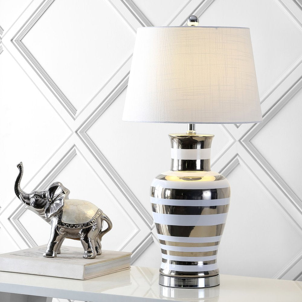 29" Silver Urn Table Lamp With Empire Shade