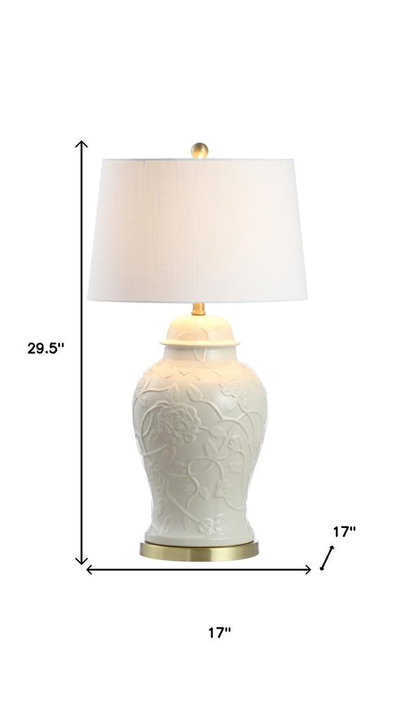 30" Gold Novelty Table Lamp LED With Empire Shade